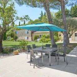 Guarda-sol descentrado MELHIA azul 2,36x3m