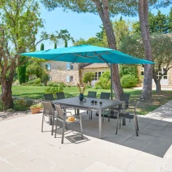 Guarda-sol descentrado MELHIA azul 4x3m