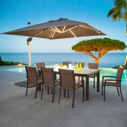 Guarda-sol EQUADOR cinza ardósia com led 3x3m