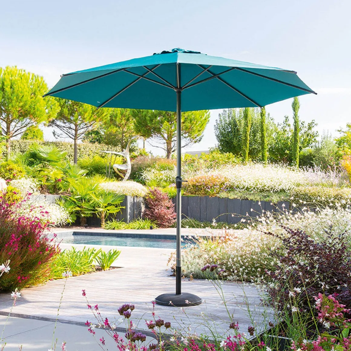 Guarda-sol LOOMPA azul canard 3m