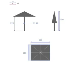 Guarda-sol LOOMPA taupe 2x3m