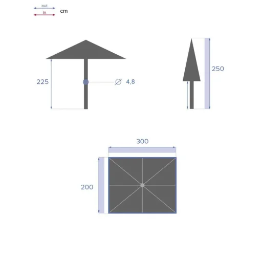 Guarda-sol LOOMPA taupe 2x3m