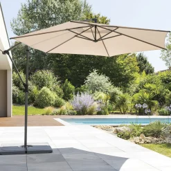 Guarda-sol MANOA descentrado taupe 3m