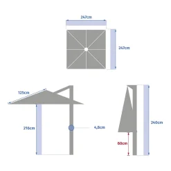 Guarda-sol MANOA descentrado cru 2,5m