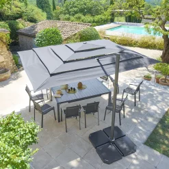 Guarda-sol MELHIA cinza graphite e antracite 4x3m