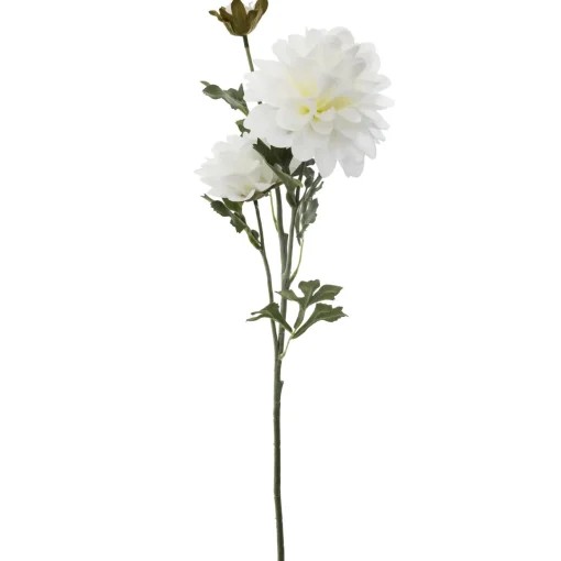 Haste com 3 flores de dália artificial