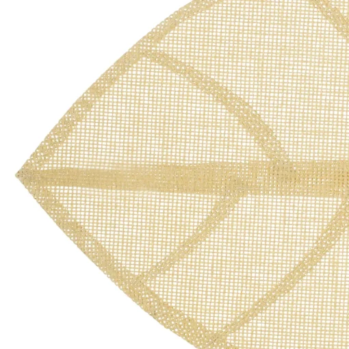 Individual de mesa bege em forma de folha 33x50cm