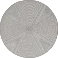 Individual de mesa redondo cinza claro TEXALINE 38cm
