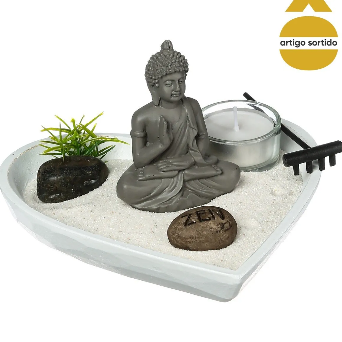 Jardim ZEN decorativo em coração