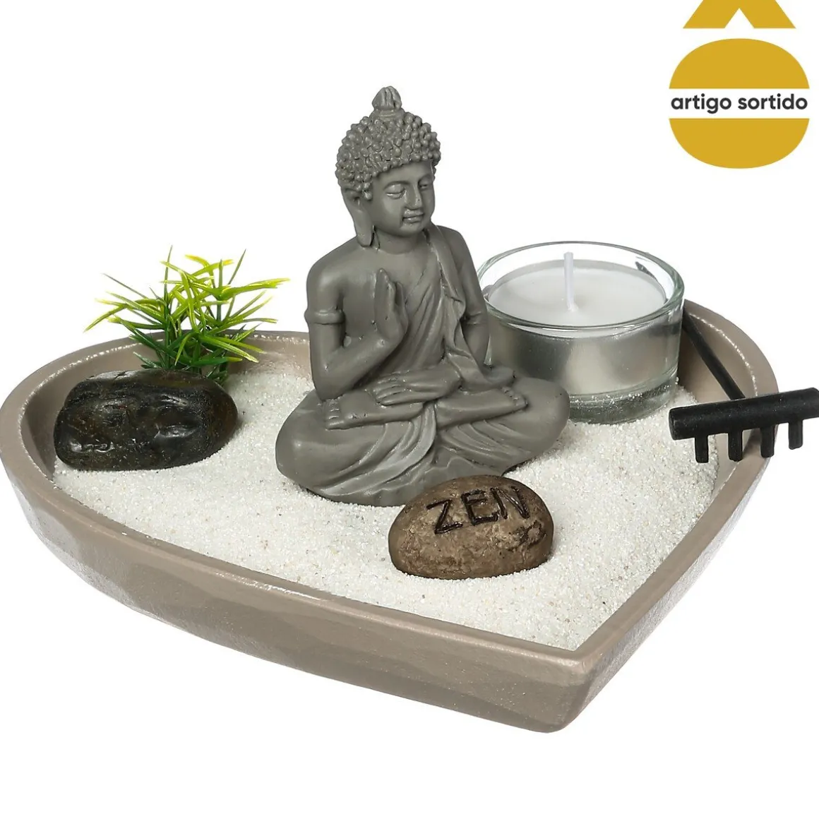 Jardim ZEN decorativo em coração