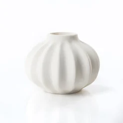 Jarra Balão Branco Em Cerâmica 18cm