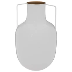 Jarra branca e dourada em metal 30,5cm