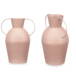 Jarra castanho claro em forma de leiteira em latão 27cm