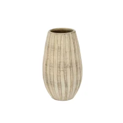 Jarra de cerâmica choupo riscada cinza 30cm