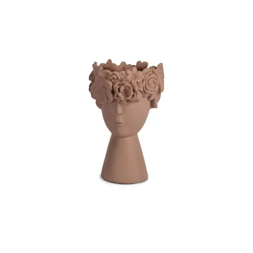 Jarra de cerâmica WINTER LIGHT rosa em forma de busto 20cm