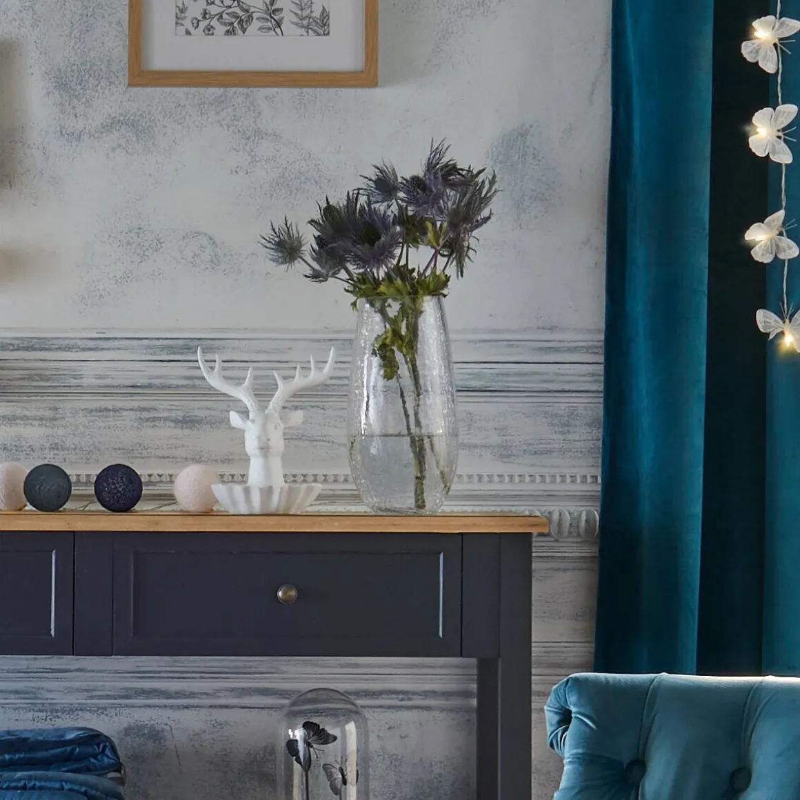 Jarra de vidro cilíndrica CRAQUELE 27cm