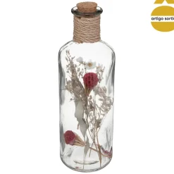 Jarra de vidro com flores secas
