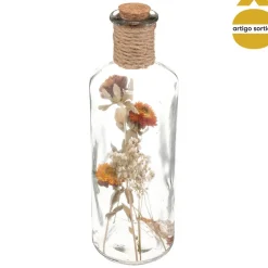 Jarra de vidro com flores secas