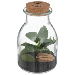 Jarra de vidro com plantas artificiais CARAVANE