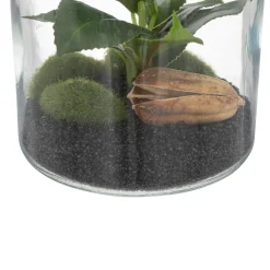 Jarra de vidro com plantas artificiais CARAVANE