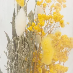 Jarra Em Vidro Com Flores Amarelo 45cm
