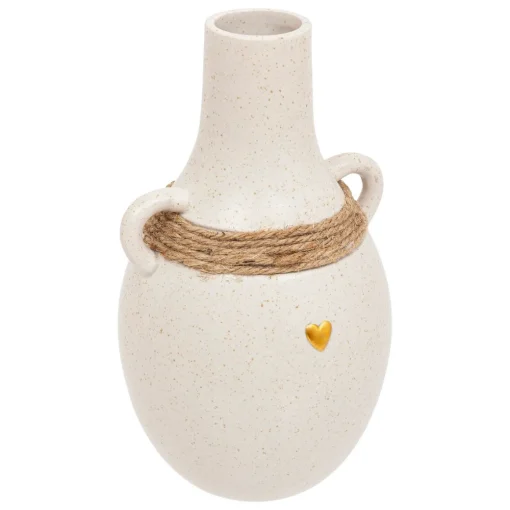 Jarra FLO branca em cerâmica 22cm