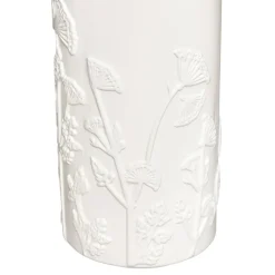 Jarra MIND branca com flores 3d 25cm