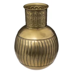 Jarra NIGHT trabalhada dourada em metal 31,5cm