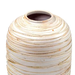 Jarra riscada bege em cerâmica 24cm