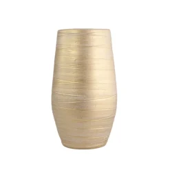 Jarra riscada dourada em cerâmica 30cm
