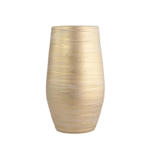 Jarra riscada dourada em cerâmica 30cm