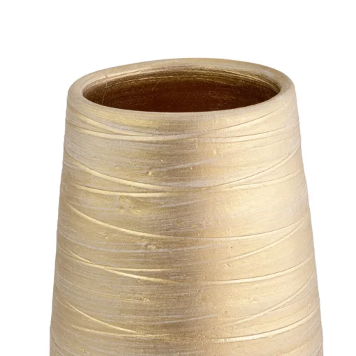 Jarra riscada dourada em cerâmica 30cm