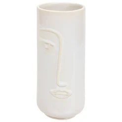 Jarra sol branca decorativa rosto 25cm
