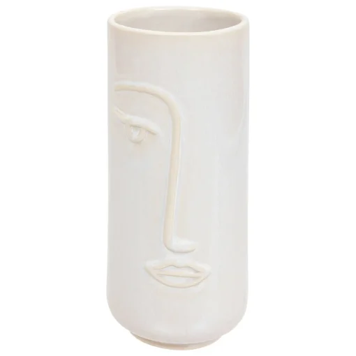 Jarra sol branca decorativa rosto 25cm