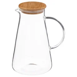 Jarro chila em vidro com tampa de bambu 1,5l