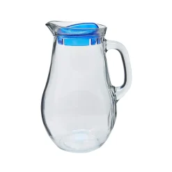 Jarro de vidro com tampa plástica azul