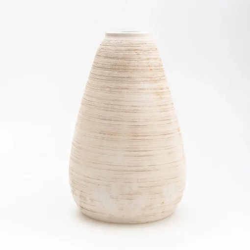 Jarrão em cerâmica cor areia 31cm