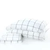 Jogo cama de casal AUTOMNE xadrez branco 240x290cm