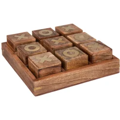 Jogo do galo em madeira bege 23x23cm