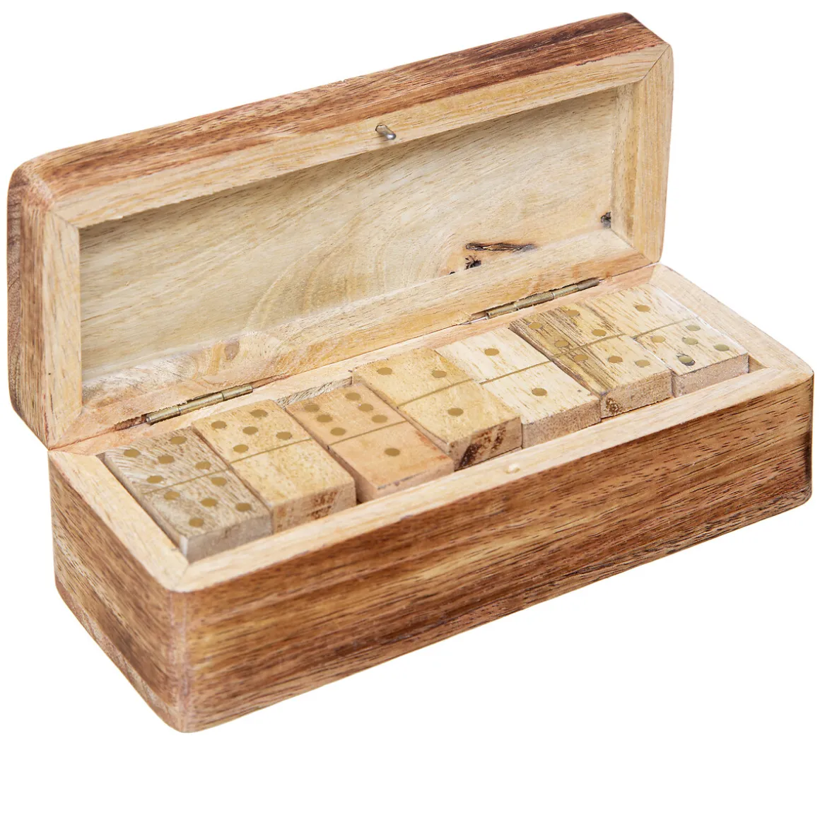 Jogo dominó com caixa em madeira mango