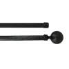 Kit varão duplo extensível preto e prateado 210-380cm