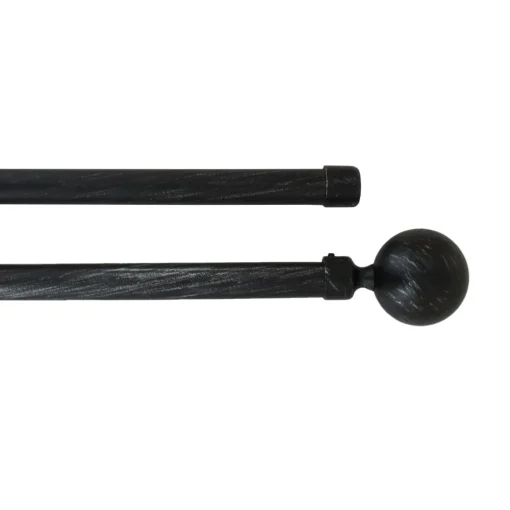 Kit varão duplo extensível preto e prateado 210-380cm