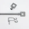Kit varão extensível cinza mate 120-210cm
