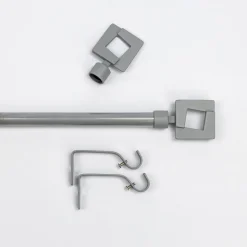 Kit varão extensível cinza mate 120-210cm