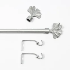 Kit varão extensível cinza laqueado 120-210cm