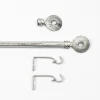 Kit varão extensível cinza e preto 120-210cm