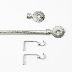 Kit varão extensível cinza e preto 120-210cm