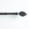 Kit varão extensível FEUILLE preto e prateado 100-190cm