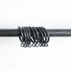 Kit varão extensível FEUILLE preto e prateado 100-190cm