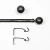 Kit varão extensível preto e prateado 120-210cm d19cm